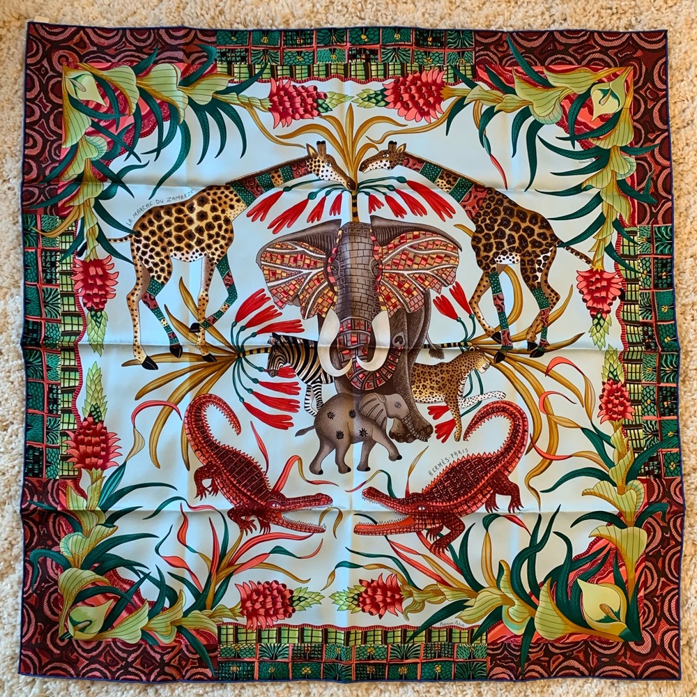NWT AUTHENTIC Hermes La Marche Du Zambeze Scarf